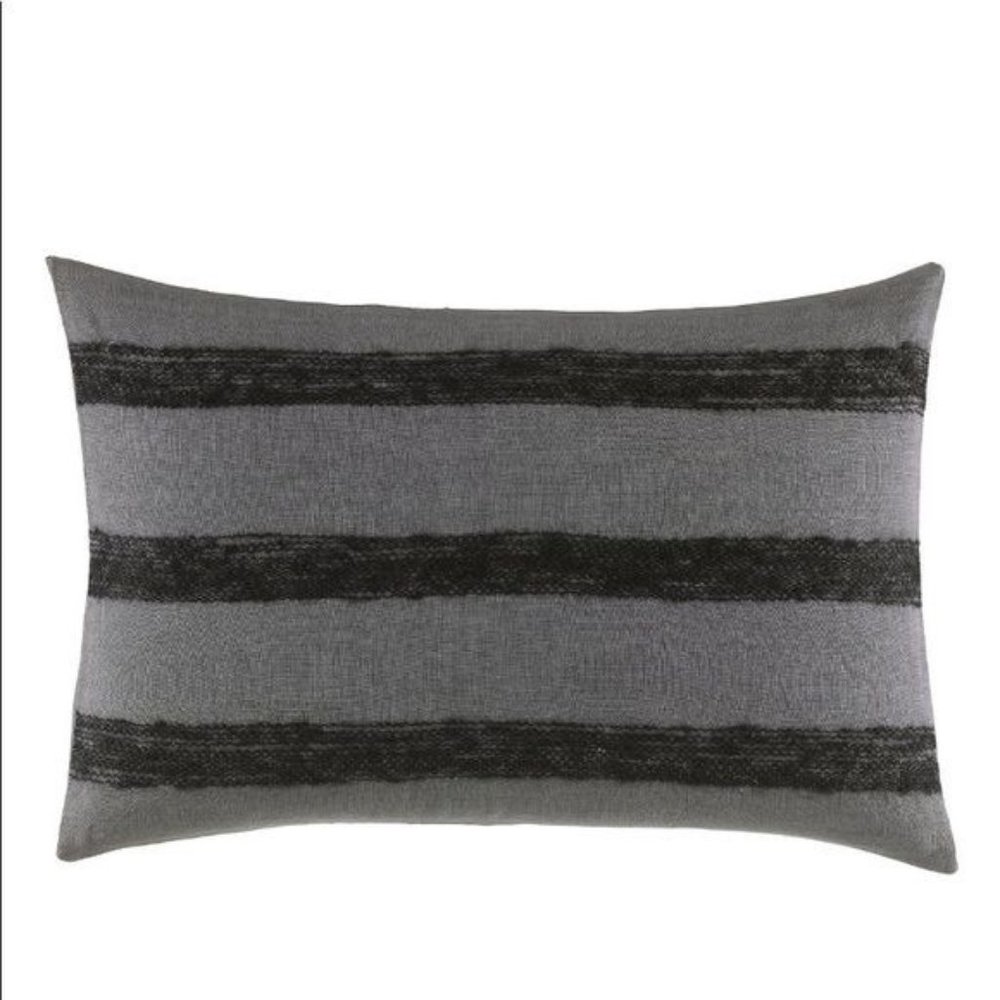 Vera Wang Shadow Stripe Mohair Striped Throw Pillow. Color: Silver Night